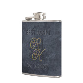 シックエレガントラグジュアリーチャコールブラック&金ゴールドモノグラム フラスク (左)