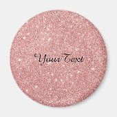 シックエレガントラグジュアリーフェイクグリッターバラ金ゴールド マグネット (正面)