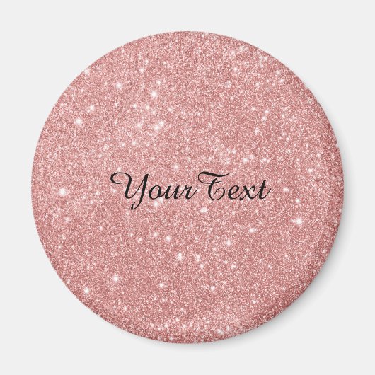 シックエレガントラグジュアリーフェイクグリッターバラ金ゴールド マグネット (正面)