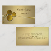 シックエレガントラグジュアリーフェイク金ゴールド 名刺 (正面/裏面)