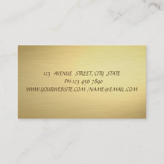 シックエレガントラグジュアリーフェイク金ゴールド 名刺 (裏面)