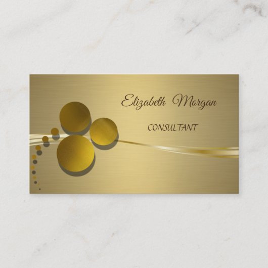 シックエレガントラグジュアリーフェイク金ゴールド 名刺 (正面)