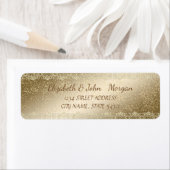 シックエレガントラグジュアリーフェイク,金ゴールド，レース，紙吹雪 ラベル (インサイチュ)