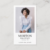 シックエレガントラグジュアリーブラック&ホワイト不動産仲介業者写真 名刺 (正面)