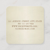 シックエレガントラグジュアリープロフェッショナルドレス スクエア名刺 (裏面)