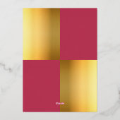 シックエレガントラグジュアリーマゼンタ金ゴールドフレー結婚ム 箔招待状 (裏面)