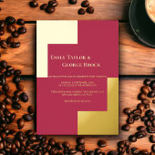 シックエレガントラグジュアリーマゼンタ金ゴールドフレー結婚ム 箔招待状