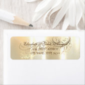 シックエレガントラグジュアリー、フェイク金ゴールド、フェザー ラベル (インサイチュ)