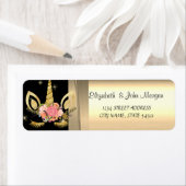 シックエレガントラグジュアリー、フェイク金ゴールド、ブラック、ユニコーン ラベル (インサイチュ)