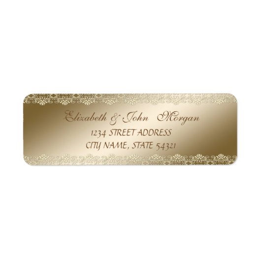 シックエレガントラグジュアリー、フェイク金ゴールド、レース ラベル (正面)