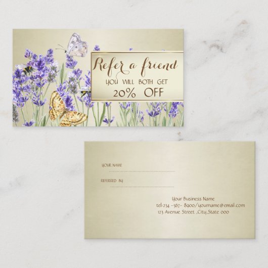 シックエレガントラバンダー紹介カード 紹介カード (正面/裏面)