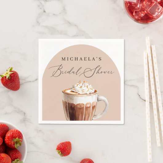 シックエレガントラブイズブルーイングコーヒーブライダルシャワー スタンダードカクテルナプキン (インサイチュ)