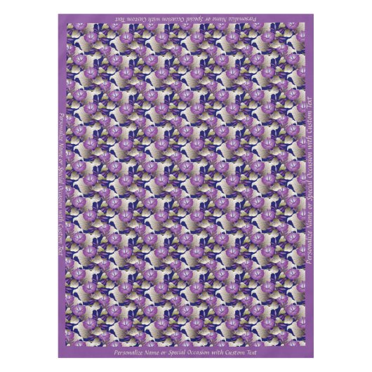 シックエレガントラベンダーパープルフラワーズフローラデザイン テーブルクロス (正面)