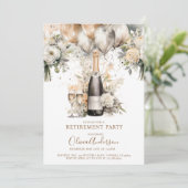 シックエレガントリタイアパーティー |シャンパンバルーン 招待状 (スタンド正面)