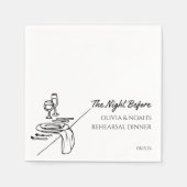 シックエレガントリハパーソナライズされたーサルディナー スタンダードカクテルナプキン (正面)