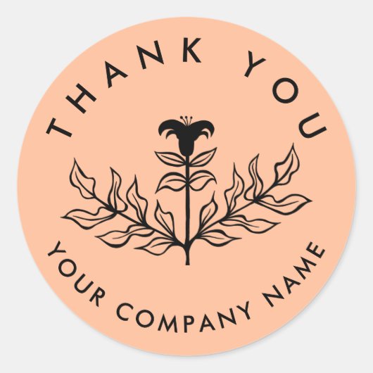 シックエレガントリリーオーダーサンキューカスタム ラウンドシール (正面)
