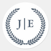 シックエレガントリースモノグラ結婚ム ラウンドシール (正面)