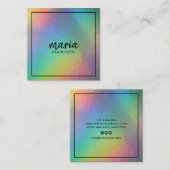 シックエレガントレインボーモダンスクエアのミニマリスト スクエア名刺 (正面/裏面)
