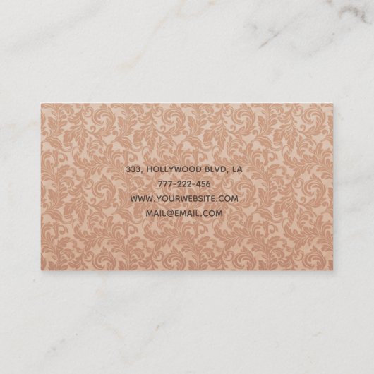 シックエレガントレストラン/ケータリングダマスクヴィンテージ 名刺 (裏面)
