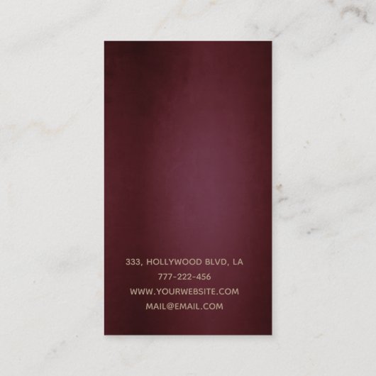 シックエレガントレストラン/ケータリング紙吹雪ヴィンテージ 名刺 (裏面)