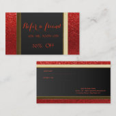 シックエレガントレッドきらびやかな紹介カード 紹介カード (正面/裏面)