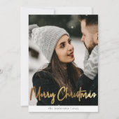 シックエレガントレッドと金ゴールドクリスマススノーフレーク シーズンカード (正面)