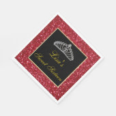 シックエレガントレッドグリッターティアラスウィート16 スタンダードランチョンナプキン (角)