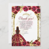 シックエレガントレッドフローラフォトキンセアニラ サンキューカード (正面)