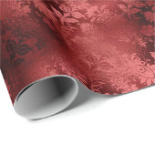 シックエレガントレッドフローラ結婚ズ ラッピングペーパー (ロールコーナー)