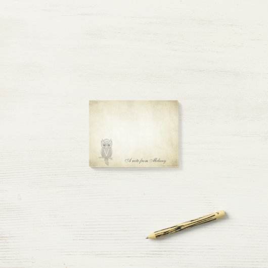 シックエレガントレディーフクロウヴィンテージ ポストイット (デスク上)