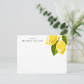 シックエレガントレモンイエローノテパーソナライズされたカーズ 出欠カード (スタンド正面)