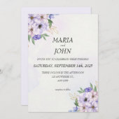 シックエレガントロマンチックなミニマルクラシックリスト 招待状 (正面/裏面)