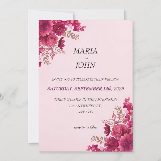 シックエレガントロマンチックなミニマルクラシックリスト 招待状 (正面)