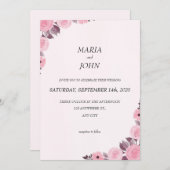 シックエレガントロマンチックなミニマルクラシックリスト 招待状 (正面/裏面)