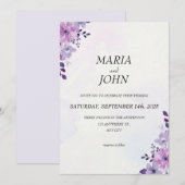 シックエレガントロマンチックなミニマルクラシックリスト 招待状 (正面/裏面)