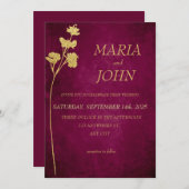 シックエレガントロマンチックなミニマルクラシックリスト 招待状 (正面/裏面)