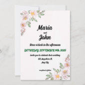 シックエレガントロマンチッククラシックミニマリストPink Inv 招待状 (正面)