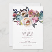 シックエレガントロマンチックバラリハーサルディナー 招待状 (正面)