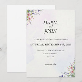 シックエレガントロマンチックミニマルクラシックリストカラフル 招待状