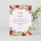 シックエレガントロマンチックミニマルクラシックリストバラ 招待状 (スタンド正面)