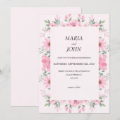 シックエレガントロマンチックミニマルクラシックリスト赤面 招待状 (正面/裏面)