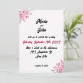 シックエレガントロマンチックミニマルクラシックリスト赤面 招待状 (スタンド正面)