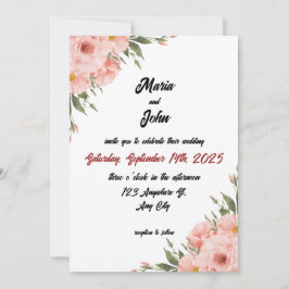 シックエレガントロマンチックミニマルクラシックリスト赤面 招待状