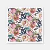 シックエレガントロマンチック暗黒バラ結婚ズ スタンダードカクテルナプキン (正面)