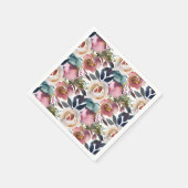 シックエレガントロマンチック暗黒バラ結婚ズ スタンダードカクテルナプキン (角)