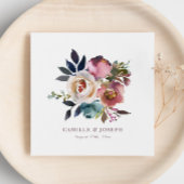 シックエレガントロマンチック暗黒バラ結婚ズ スタンダードカクテルナプキン