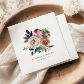 シックエレガントロマンチック暗黒バラ結婚ズ スタンダードカクテルナプキン