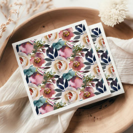 シックエレガントロマンチック暗黒バラ結婚ズ スタンダードカクテルナプキン