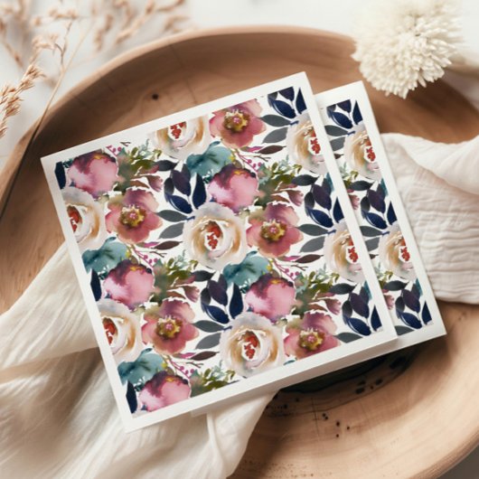 シックエレガントロマンチック暗黒バラ結婚ズ スタンダードカクテルナプキン