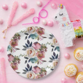 シックエレガントロマンチック暗黒バラ結婚ズ ペーパープレート (パーティー)